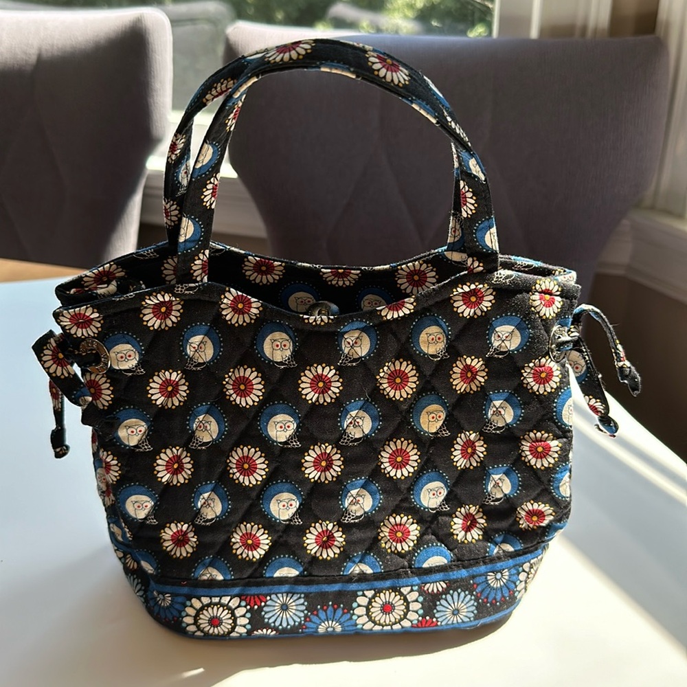 Vera Bradley Night Owl small top handle bag retired print quilted